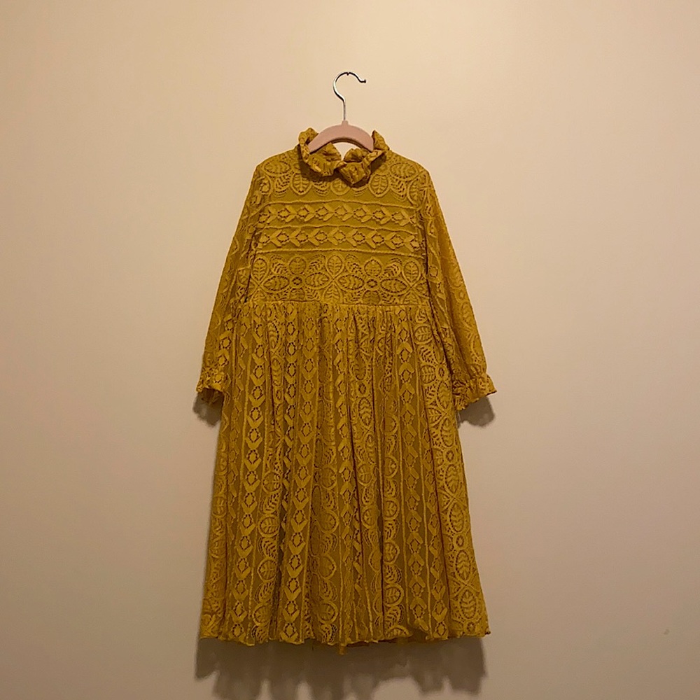 Trish Scully girl dress size 8 color mustard